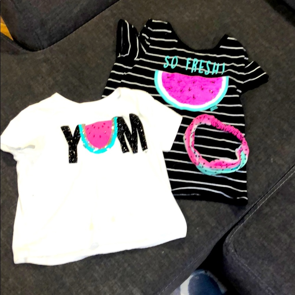 A open shoulder top , a crop top and a headband